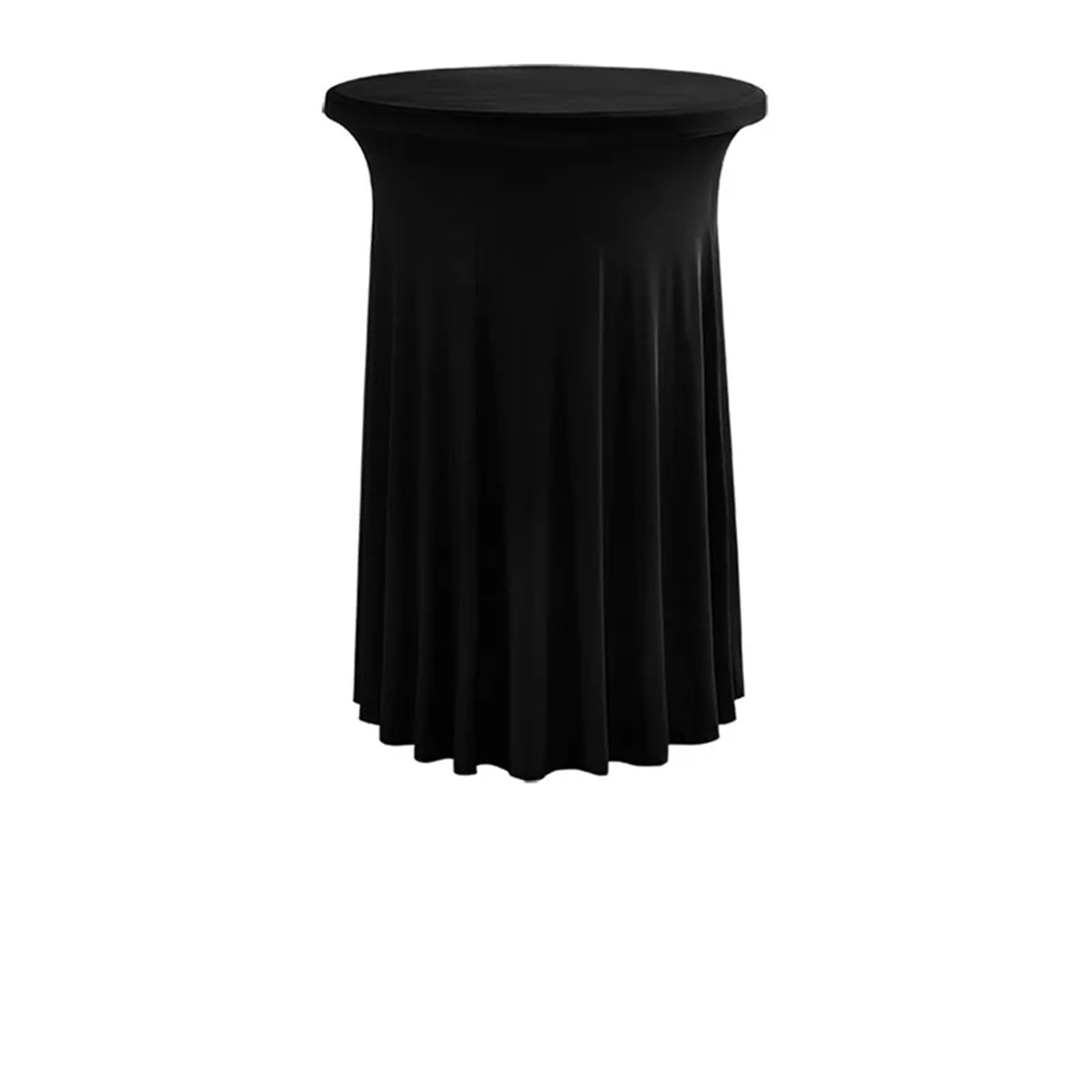 Xinglongs Spandex Cocktail Table Cover Round High Top Stretch Cocktail Tablecloth with Skirt, Wrinkle Free for Wedding Banquet(Black,60x110cm)