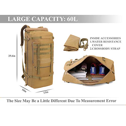 YOMEGO Large Capacity Tactical Backpack Travel Rucksack Bag, Great Outdoor Duffle Bag for Men and Women, 60L