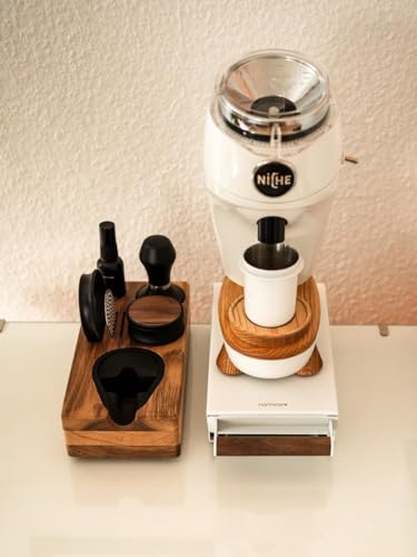 Normcore Espresso Tamping Station, Natural American Walnut Coffee Tamper Station Base Holder Stand for 54/58mm Portafilter, Tamper, and Distributor, Puck Screen Espresso Accessories