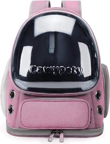 Image of Cat Backpack Carrier Expandable Pet Carrier Backpack for Small Medium Cats Fit Up to 18 Lbs, Foldable Puppy Backpack Carrier for Travel, Hiking (Pink, 11L x 16.5W x 13.4H)