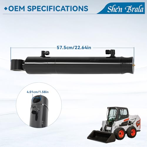 Image of 7338638 Hydraulic Bucket Tilt Cylinder Fit for Bobcat S510 S530 S550 S570 S590 S595 T550 T590 T595 Loaders Excavator,Rod: 1-1 /2″; Bore: 2-3 /4″; Stroke: 12-7 /8″
