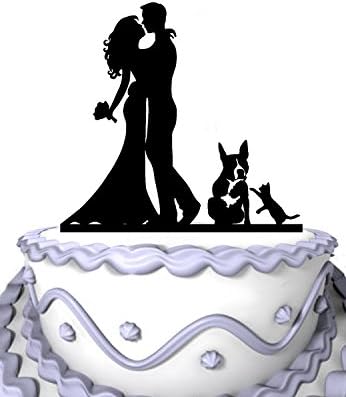 Amazon.com: Meijiafei Bride and groom silhouette Wedding Cake topper ...