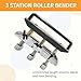3-Station Sheet Metal Bender, 0-90° Bending Angle Roller Bender, Metal Roll Roofing Tools for Making 1/2-5in (13‑130mm) Bending