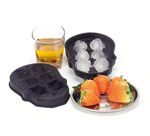 Molde para hielo 3D forma calavera negro miniatura 6