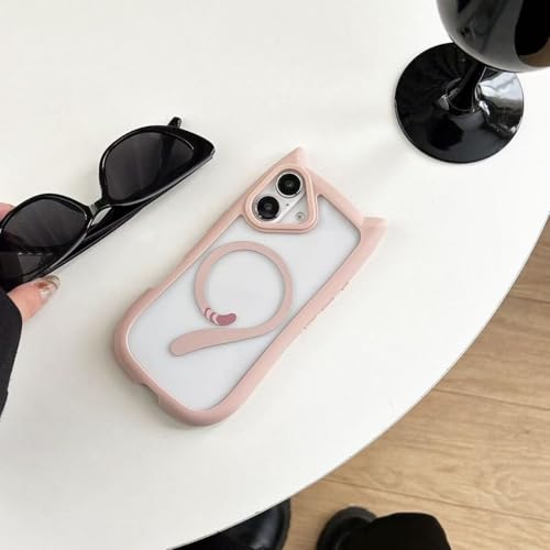 case for iPhone 15 ACtH15 P[XJo[ 蒠^ L y ^ ی NA MagSafeɑΉ obN CAX[d }OZ[tΉ Γ ϏՌ ϋv h~ ho ~ (B1-sN, iPho