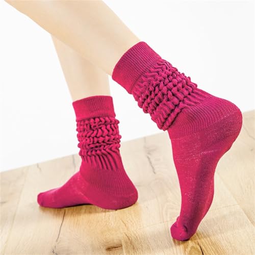 Image of 3 Pairs Women's Slouch Socks 80s 90s Neon Warm Scrunch Socks Chunky Socks Knit Scrunchie Socks Size 9 to 10