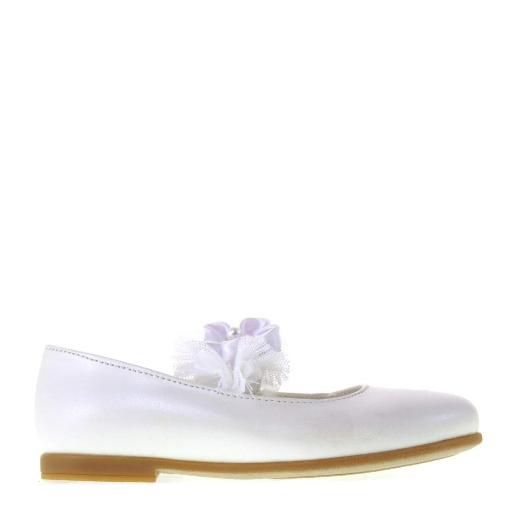 Generico Ballerines élégantes de cérémonie pour communion ou damille, fabriquées en Italie - Blanc - Blanc, 30 EU EU