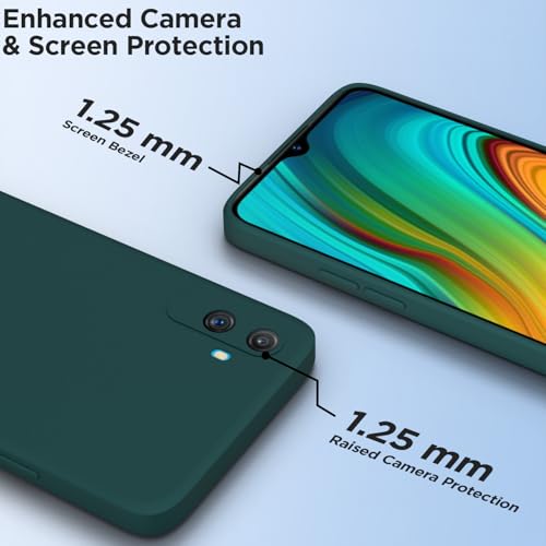 Image of Outlouders Back Cover for Realme C35 | Camera Protection | Durable Soft Matte Silicone Bumper Case (Green)