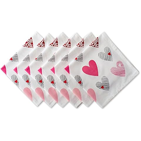 DII Hearts Collage Napkin Set, 6 Piece Cover