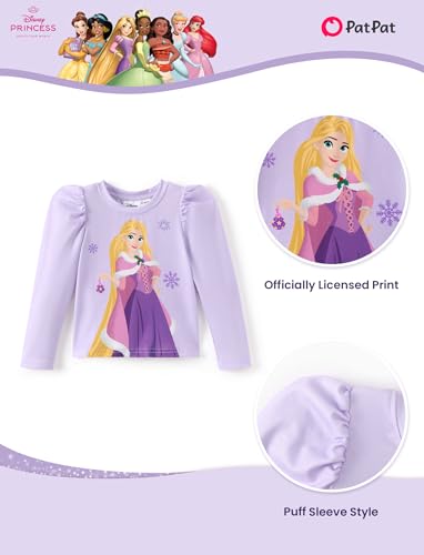 Disney Frozen Elsa Stitch Princess Minnie Toddler Girl 2 Piece Outfit Puff Sleeve Top & Sparkly Skirt Set Birthday Dress 2-9Y4