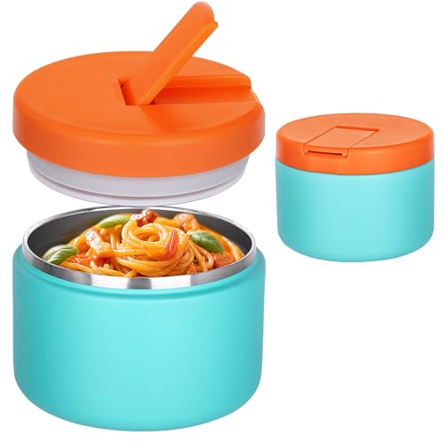 Image of Pawtong 12oz Insulated Vacuum Food Jar with Buckle Lid Wide Mouth Soup Thermo for Hot Food Kids Leakproof Stainless Steel Lunch Container