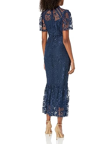 Shoshanna Women's Martine Floral Lace Midi Dress2