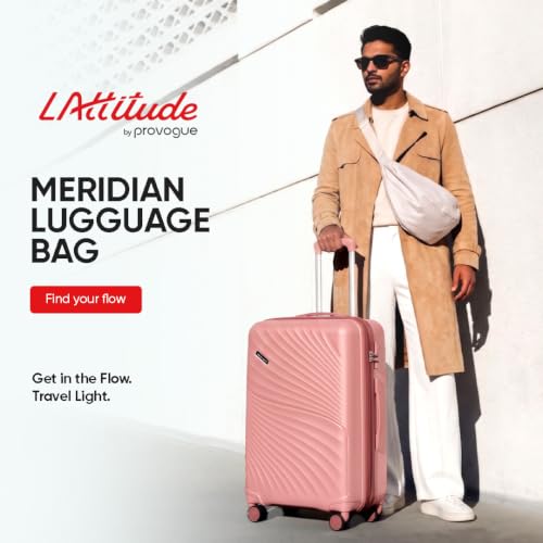 Image of Meridian Medium Check-in Suitcase 65 cm 24 inch Polypropylene Hard Trolley, 8 Spinner Wheels, 2-Pocket Convipack, Recessed Number Lock for Men & Women Blossom Pink /Megenta Pink