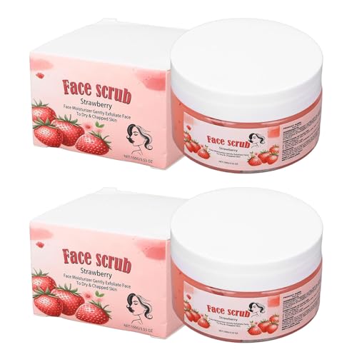 BTSEURY Facial Scrub, 2 Pcs Cleansing Scrub, Moisturizing Plant Extracts Exfoliating Facial Cleansing Scrub Long Lasting Hydration