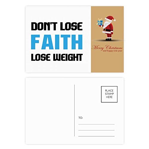 Cartes postales Père Noël Lose Weight Slogan : papeterie de Noël originale en lot de 20