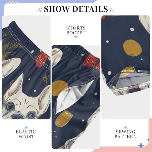 ZZXXB Bulldog New Year Boys Long Pants Soft Trousers Elastic Waist Kids Lounge Bottoms with Pockets S-XL4