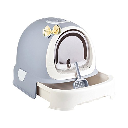 DishyKooker Cat - Inodoro completamente cerrado con diseño de cajón, a prueba de salpicaduras, para mascotas Cover