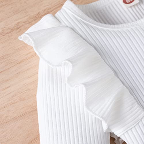 KameyouForever Toddler Kids Baby Girls Fall Winter Clothes Long Sleeve Ruffle Knit Sweater Top Plaid Button Mini Skirts Set 2 Piece Outfits - Image 5