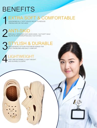 Image of HEALTH FIT SUPER SOFT Comfortable Adjustable Back Strap Clogs & Cute Charms |Waterproof Anti Skid & Lightweight Cushioned Stylish Clogs Mules for Women's & Girl's HFSILK11