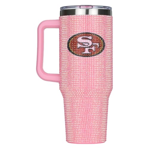 Image of The Memory Company Officially Licensed 40oz Pink Bling Game Day Tumbler, San Francisco 49ers