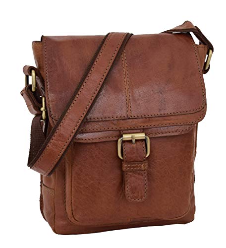 Sac en cuir premium homme HOL Oldenburg sacoche classique en peau marron clair
