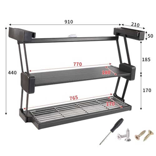 HeavyDutyPullDownShelfforKitchen CabinetsExpandable & FoldableOrganizer forSpicesPansFoodEasyInstallation&SpaceSavingSolution