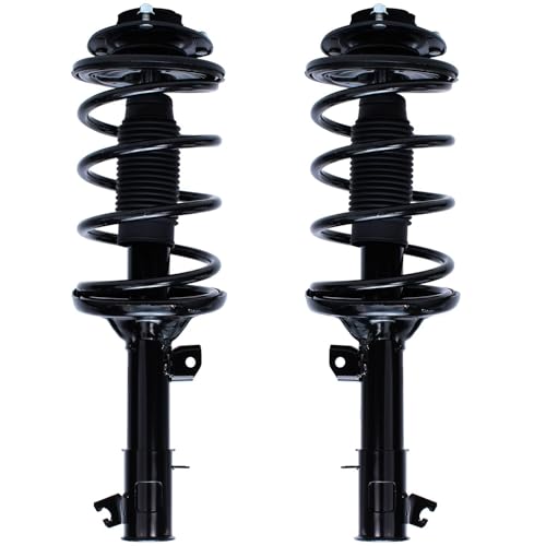 Image of Detroit Axle - Front Struts Kit for Hyundai 2001-2006 Santa Fe [2.4L, 2.7L] 2 Struts Coil Spring 4 Outer Inner Tie Rods 2 Sway Bar Links 2 Boots 2002 2003 2004 2005 Replacement Suspension