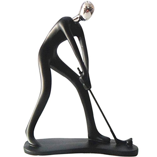 Zz Lighting Fashion Resin Art Sports Man Figure Home Office Desk Wall Unique Decor Sculpture Holiday Birthday Gift (Black Golf) #TOP14