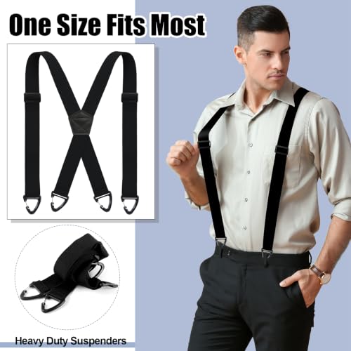 Image of Janmercy 2 Pcs Men's Hidden Suspenders Under Clothing | 1.5 inch X Back Heavy Duty Work for Shirt Jeans