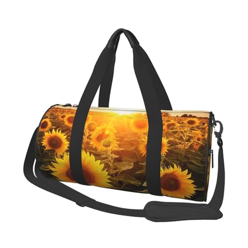 Travel Duffle Bag Weekender Bags for Men Women with Shoe Compartment Large Capacity Weekender Overnight Bag Sunshine Sunflower Field Carry On Tote Bags Sport Gym Bag for Travel Yoga
