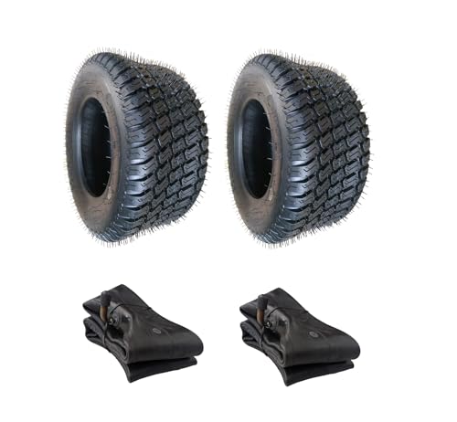 NARUBB 2x Schlauch + 2x 13x5.00-6 WAVE Rasenreifen für Rasentraktor Aufsitzmäher Schneeräumer 13 x 5.00-6 Mantel Rasenreifen Reifenmantel