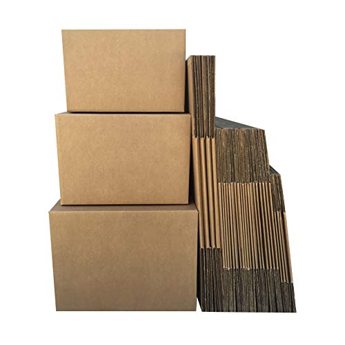 Image of Amazon Basics Cardboard Moving Boxes in Small, Medium and Large Sizes (Assorted), Pack of 30, Brown