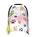 Colored Paw Prints Baby Car Seat Cover & Nursing Cover - Breathable Stretch Multi-Use Cover for Breastfeeding, Stroller Sunshade & Infant Carrier