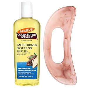 Body Oil Bundle – Body Oil & Gua Sha Massage Tool for Women’s Bath & Massage, Lymphatic Drainage for Muscle Pain