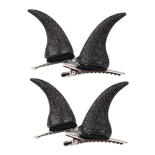 Pinces à cheveux de diable Homoyoyo barrette Halloween noire pailletée cosplay garçon fille