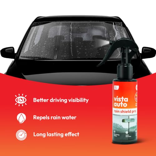 Image of Vista Auto Care Rain Shield Pro, 100ml Windshield Water Repellent Spray with Microfiber Cloth, Hydrophobic Glass Coating