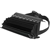 HMF Kellner Geldbörse aus Leder mit verstellbarem Gürtel, Kellnertasche mit Euro-Geldwechsler und Reißverschlussfach | 20,5 x 10 x 6,5 cm | Schwarz