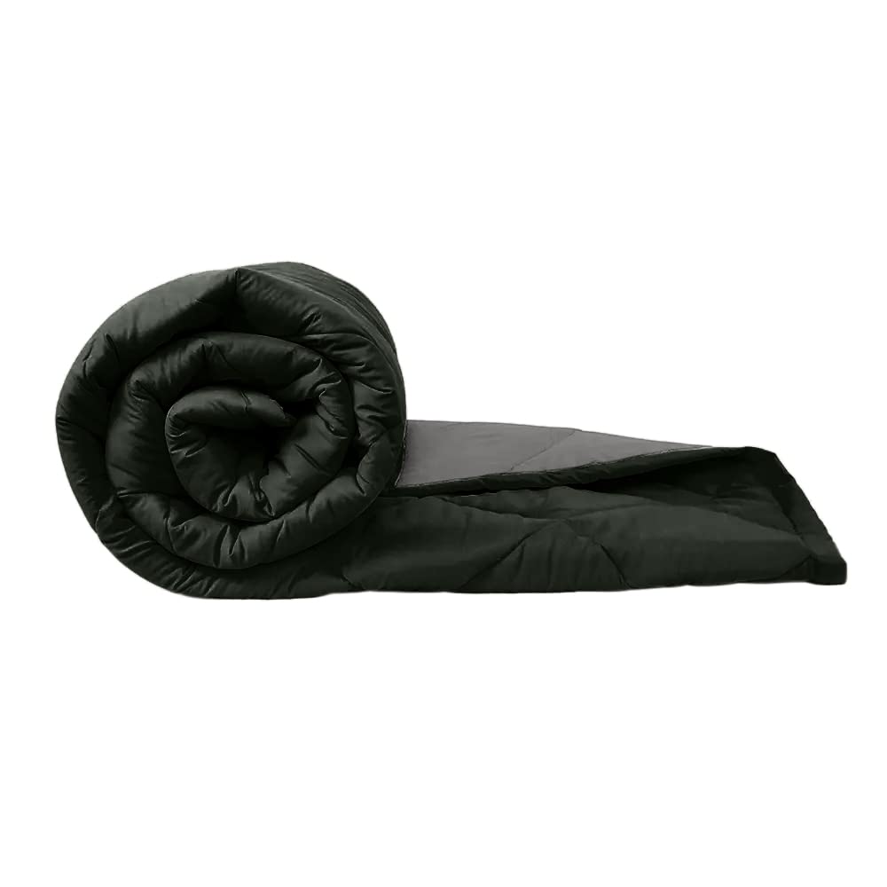 Wakefit Comforter Single Bed | 220 GSM | Quilt AC Blanket for Single Size Bed | Reversible Super Soft Microfiber Blanket | 90x60 Inches - Rosin & Night Owl,Black
