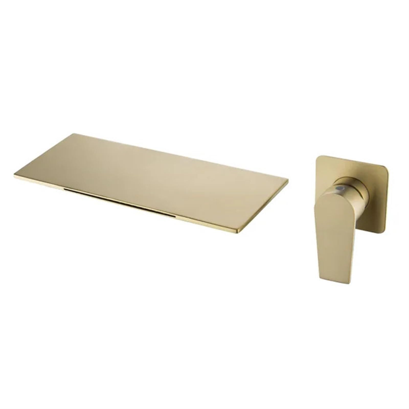 Basin Tap Wall-in Bathtub Mixer Top Table Bowl Water Tap Flush Switch Gold Waterfall Concealed Wash Embedded Basin Faucets(Gold)