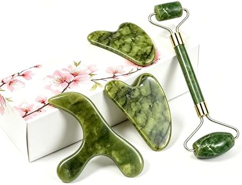 Gua Sha & Jade Roller Set, Deep‑Pressure Massage for Skin & Body ...