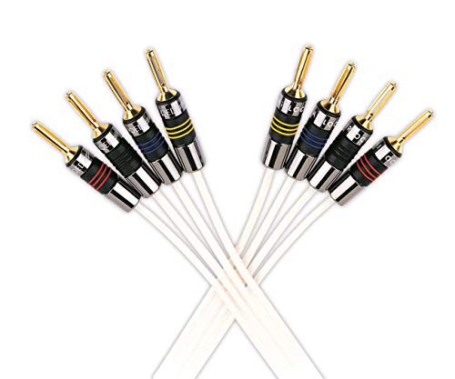 QED Silver Anniversary XT Bi-Wire Cable with X-Tube(TM) technology Professionally Terminated with QED Airloc 4mm Banana Plugs (5 metres, Bi-Wire Airloc Terminated)