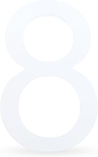 Arial Font White Painted MDF Wood Number 8 (Eight) 6 Inches