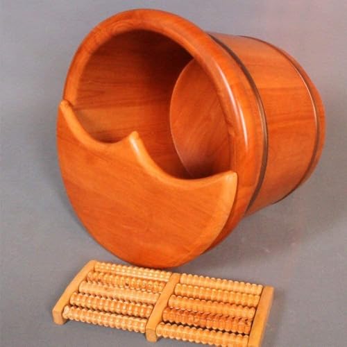 Bañera para pies de roble natural con masaje miniatura 6