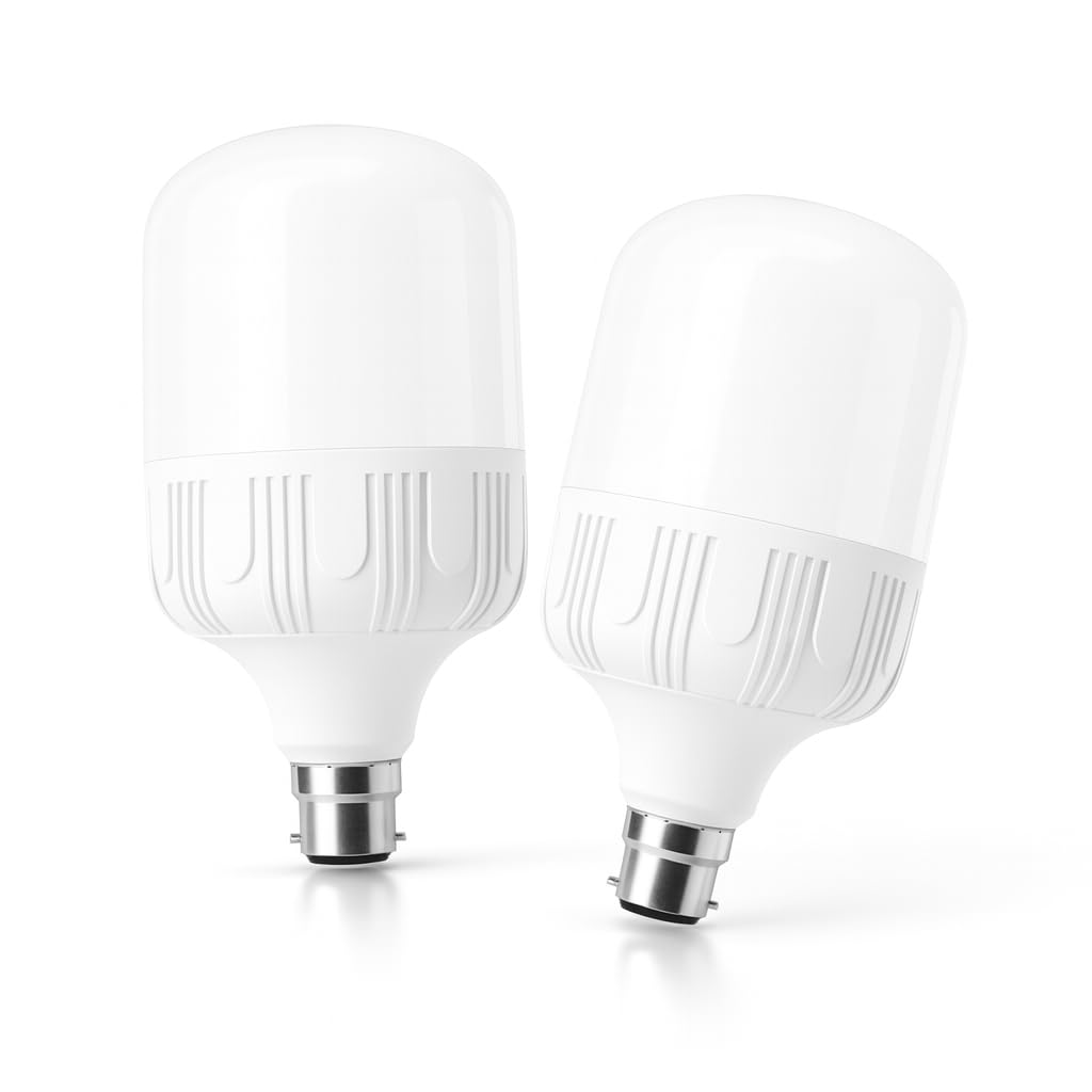 Brightex Pack of 2 50W LED Bulb – B22 Bayonet Cap, 4500 Lumens, Cool White 7000K Energy Saving Lamp Indoor Super Bright