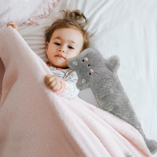 Wärmflasche Lang Kuschelig, Wärmflasche Tier Mit Bezug, 2L Schlauchwärmflasche, Nackenwärmflasche, Wärmeflasche Schlauch Für Rücken Schulter Unterleib, Hot Water Bottle Für Kinder Erwachsene (Ketze)