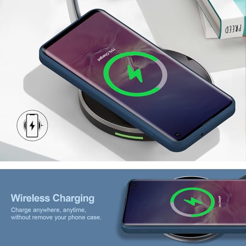 Coque silicone pour Samsung S10 avec finition microfibre bleu