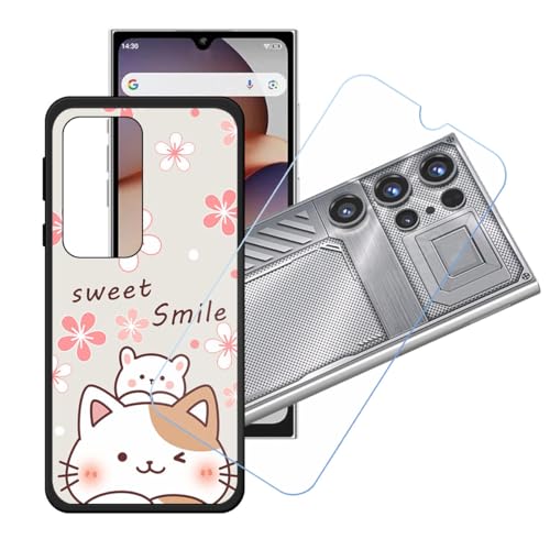 Oukitel C61 GT�p�����K���X�X�N���[���K���X�t��GYDQQKJ�P�[�X�A�_��ȃ\�t�g�ی�P�[�X�J�o�[Oukitel C61 GT�p�V���R���W�F��TPU�P�[�X�J�o�[�i6.88 "�j- LH64