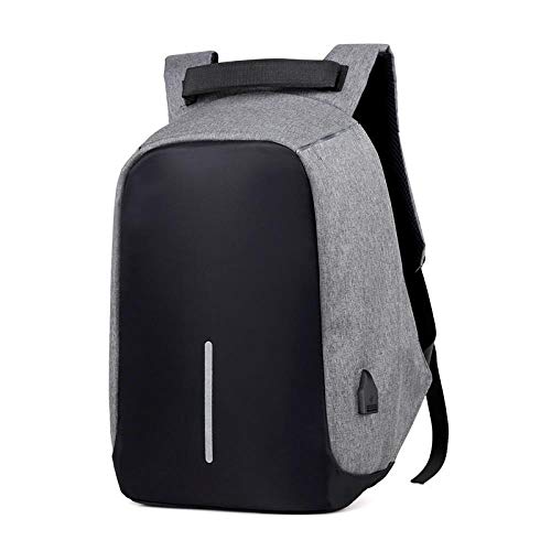 Mochila informal masculina y femenina antirrobo gris para viaje