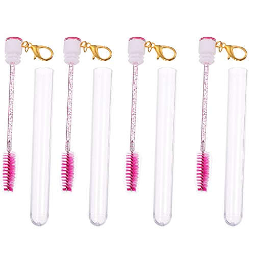 SOESFOUFU Eyelash Mascara Portable Tube Makeup Brush Wands Keychain Lash Brush and Tube Set