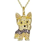 NINMQCFVG Yorkie Jewelry - Collar y pendientes de pedrería, regalo divertido para celebraciones femeninas